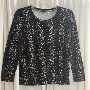 Talbots Woman Animal Print Cardigan  Size 1X Plus
